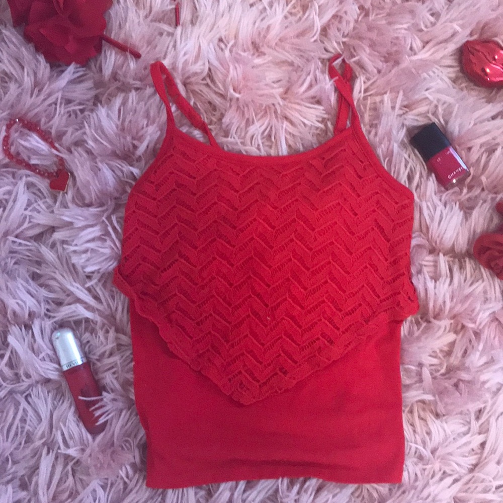 A red tang top. Pretty and soft!